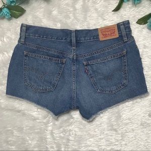 Levi’s Blue Washed Cutoff Denim Shorts 27